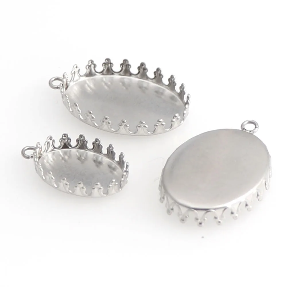 10 шт. Овальные Подвески из нержавеющей стали|Ювелирная фурнитура и компоненты| |