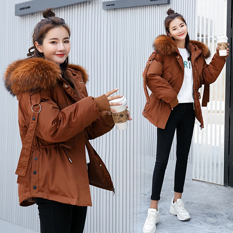 Parkas Mujer 2018 короткая зимняя куртка женская с капюшоном Женская свободная парка