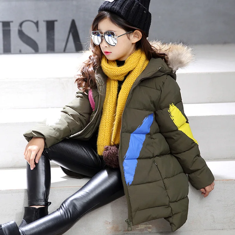 Куртка с хлопковой подкладкой для девочек 2018 осенне зимняя детская теплая одежда