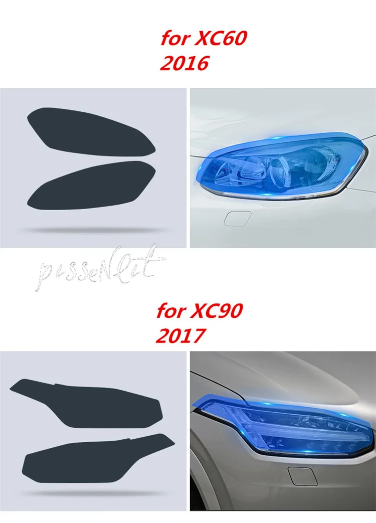 Для Volvo S60 XC90 XC60 V90 аксессуары головной светильник защитная пленка Цвет черный дымчатый матовый светильник головной светильник пленки углеродное волокно автомобильные наклейки