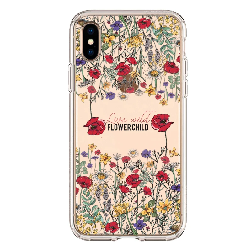 Модный чехол с цветами мягкая задняя крышка из ТПУ для iphone XS MAX 6 6S 7 8 Plus X XR 5S SE