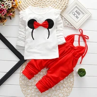 baby girl spring clothes 2020 cute headband o neck long sleeved t shirts tops overalls infant outfits kids bebes jogging suits