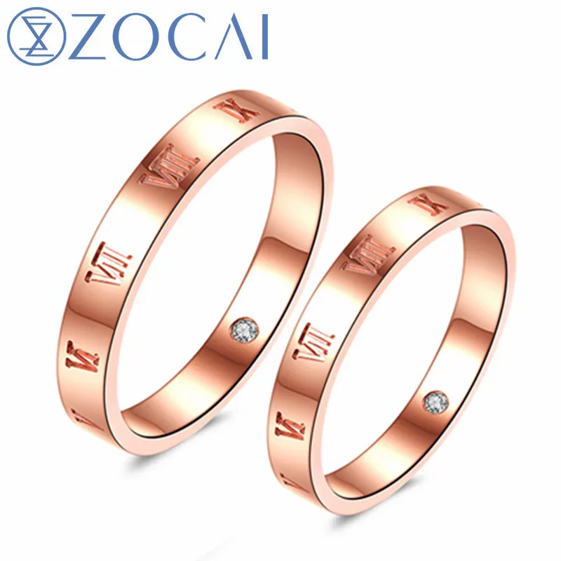 ZOCAI абсолютно новое кольцо love of time из розового золота 18 К 0 01 карат