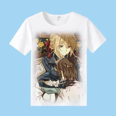015 Violet Evergarden, футболка для мужчин и женщин, футболки с коротким рукавом, косплей, футболка, аниме, топы, футболки для мужчин и женщин - Цвет: 015