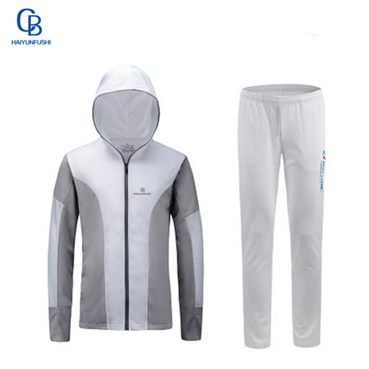 Top and pants 03 Летняя мужская одежда для походов, рыбалки, Солнцезащитная одежда с длинными рукавами, рыбацкая рубашка с капюшоном, дышащая впитывающая УФ-защита - Цвет: Top and pants 03