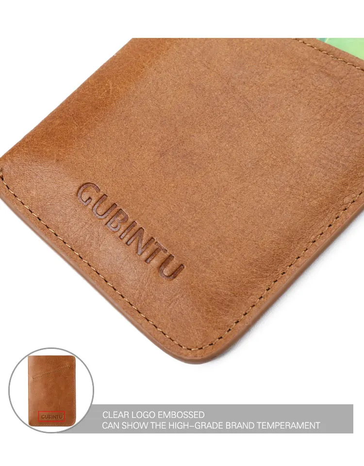 Маленький кошелек-клатч из натуральной кожи GUBINTU RFID для мужчин, кредитные карты и держатели для удостоверений личности, компактный мини-кошелек, Женский держатель для карт