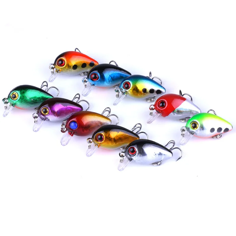 HENGJIA 10 шт. небольшой приманка 1 5g 3 см Topwater 0 5 m воблер pesca Японии для домашнего