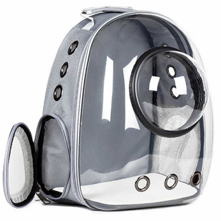 Gray With Cover Космонавт Открытый Портативный переносная прозрачная дорожная сумка для домашних животных дышащая космическая капсула переноска кошка рюкзак для маленьких кошек собак - Цвет: Gray With Cover