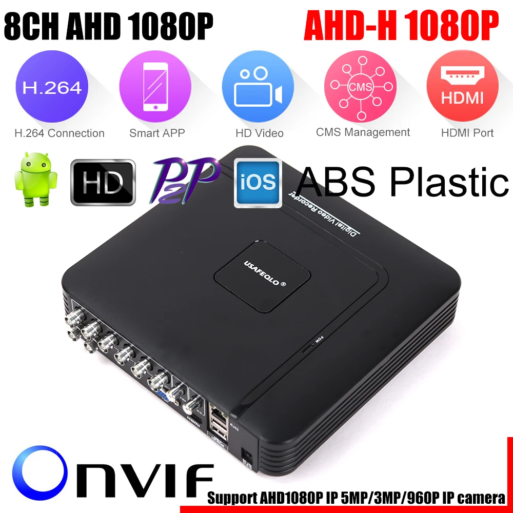 4 канала 8 AHD DVR ahdh 1080 P видеонаблюдения 4CH 8ch мини Гибридный HDMI Поддержка IP