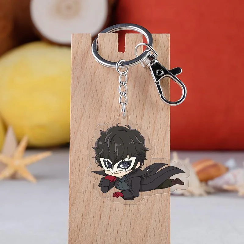 H23 Игра Persona 5 брелок мультфильм фигурка Акира Курусу Анна такамаки двухстороннее акриловое кольцо для ключей - Цвет: H23