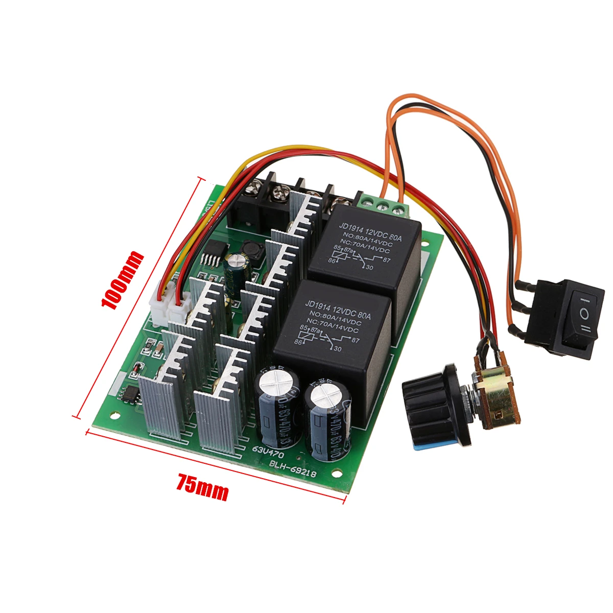DC 10-50V 12/24/48V 60A PWM контроллер скорости двигателя постоянного тока CW CCW Реверсивный