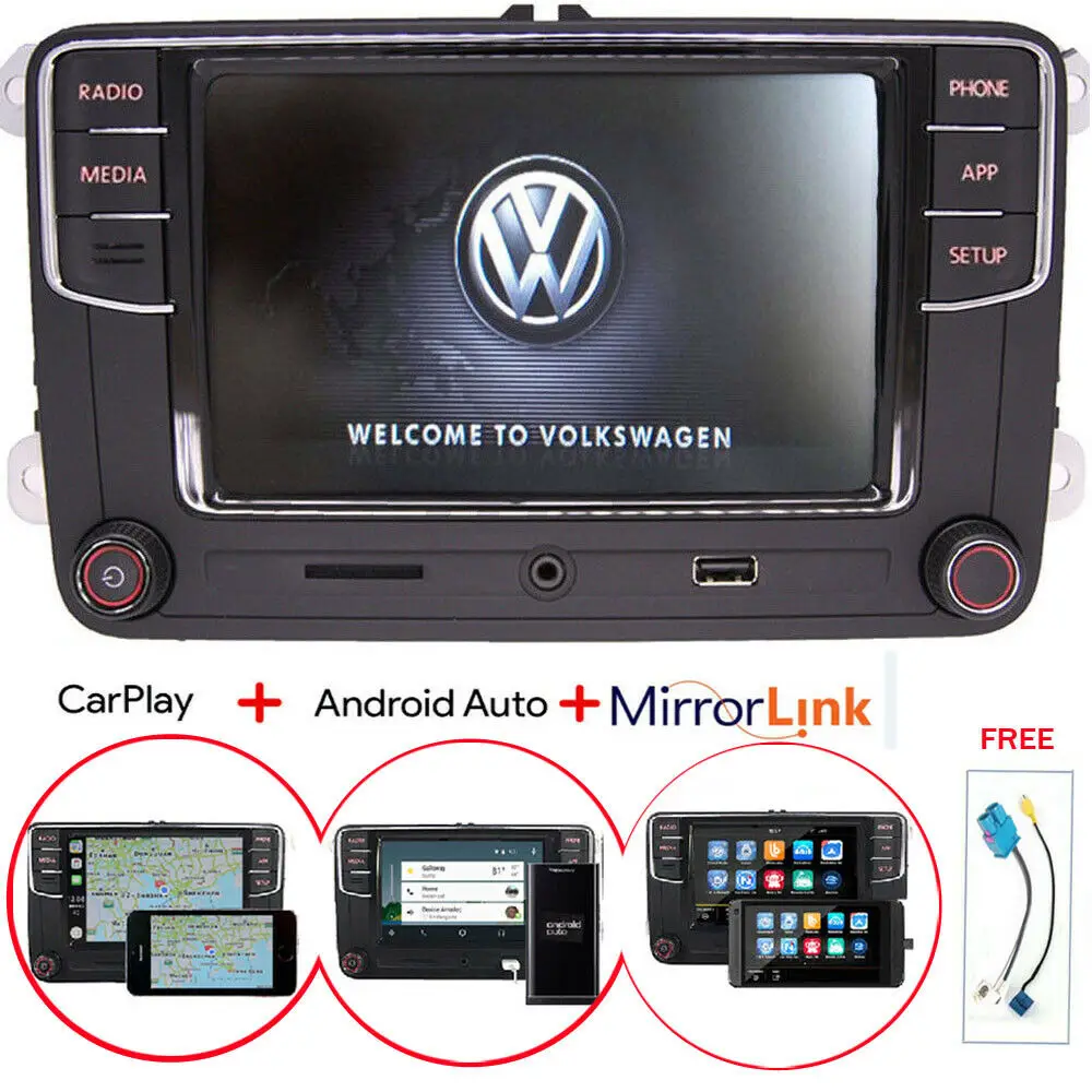 Автомобильное аудио-радио RCD330 Android авто, Carplay, MirrorLink, Bluetooth, OPS, RVC, AUX, USB для Volkswagen GOLF PASSAT POLO