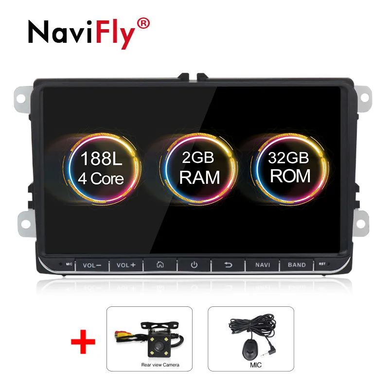 add camera Navifly Android9.1 RDS 32G rom 9 ''Автомобильный gps obd2 с аксессуаром для Volkswagen SKODA GOLF 5 Golf 6 POLO PASSAT B5 B6 TIGUAN - Цвет: add camera
