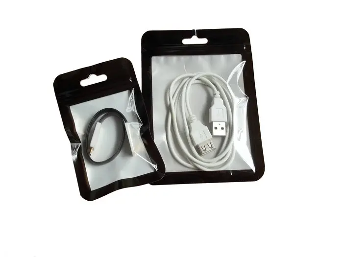 100 шт. черные/белые сумки в рамке с прозрачным передним майларовым замком на