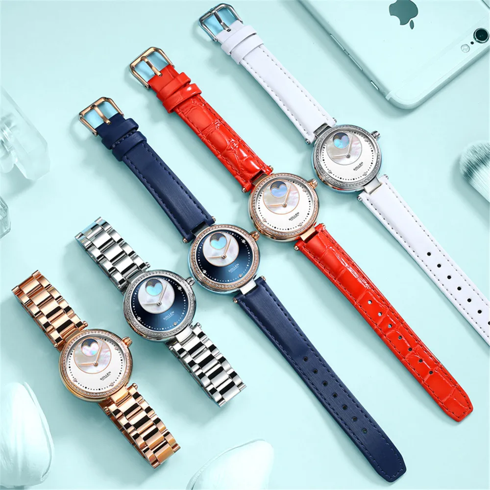 

Famous Brand SOLLEN Luxury Ladies Watch Brand Women Watches Fashion Mechanical watch Montre Femme Clock Female Reloj Mujer 2018