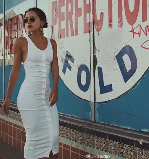 Винтажном стиле Backelss V образным вырезом Кнопка bodycon длиной до середины голени без