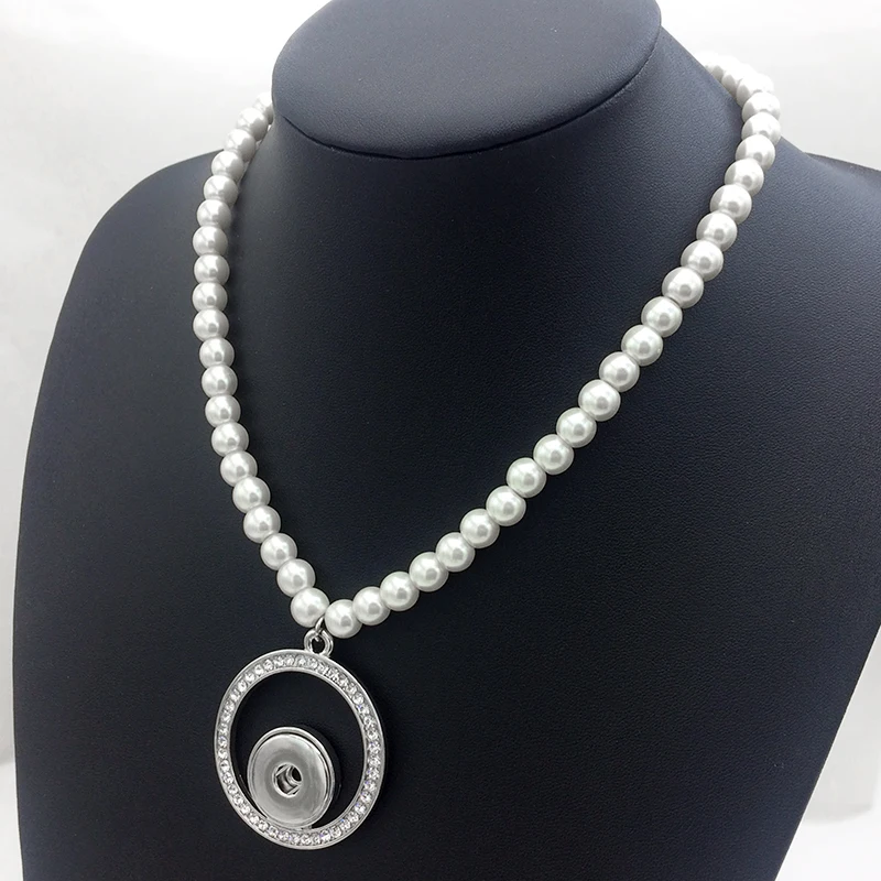 HOT sales LOVE MOM mother pearl round crystal circle snap button jewelry pendant Necklace NX5323 (fit 18mm 20mm snaps) | Украшения и