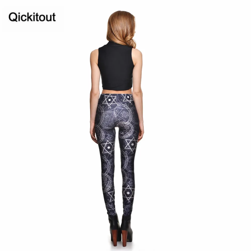 Qickitout леггинсы 2016 новые сексуальные модные женские для фитнеса цифровые