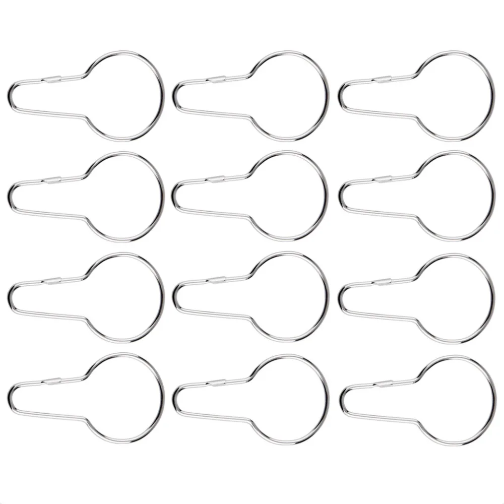 12 шт. кольца для занавесок ванной комнаты с зажимом крючки легко скользящие