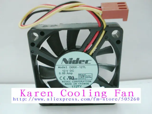 

Nidec 5cm D05X-12TL 5010 12v 0.05a power supply fan cpu cooling fan