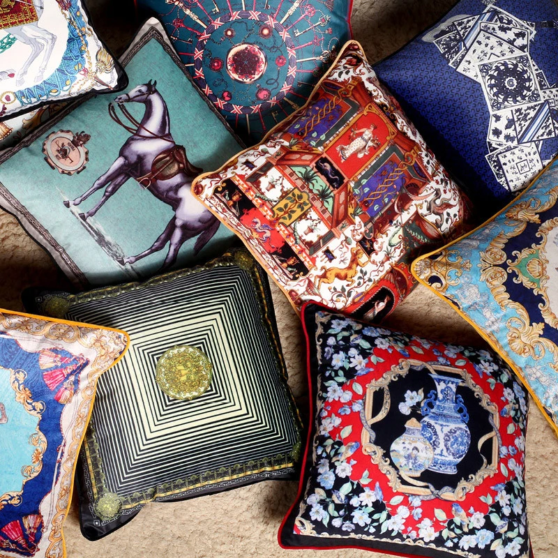 Бархатная подушка с узорным принтом чехол для подушки домашний декоративный 5x45