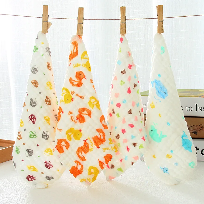 Мультяшный цвет 10 шт./лот мягкий мытый носовой платок из органзы полотенце для