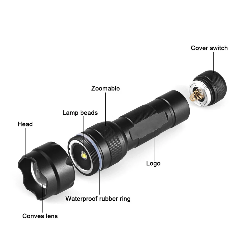 502Z CREE XM L2 1000 люмен 18650 Zoom Spotlight 1 Режим водонепроницаемый уличный фонарь для охоты