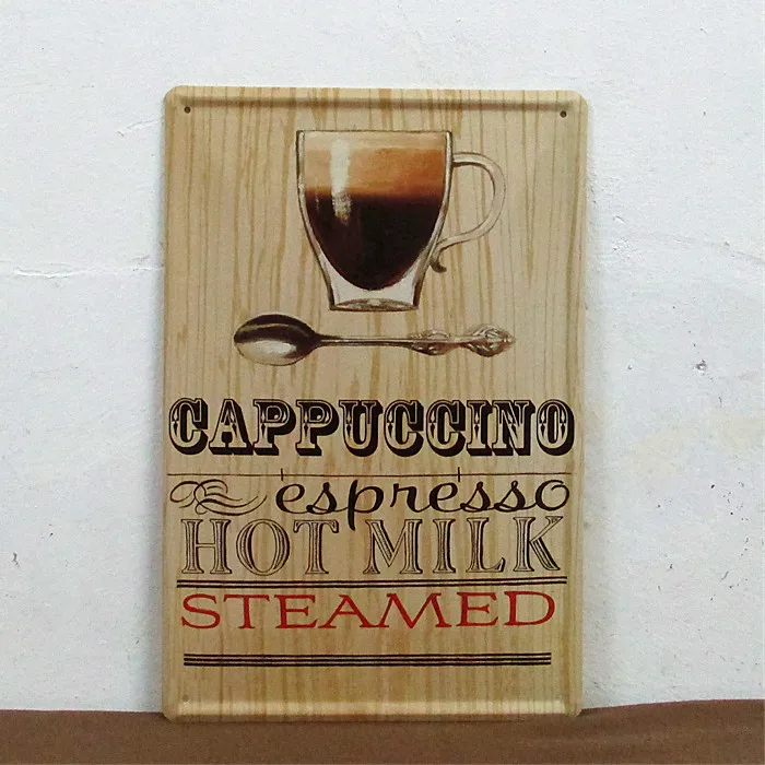 50 шт./лот металлическая вывеска потертый шик кофе капучино эспрессо горячее
