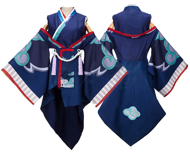 [Сток] кимоно+ парик+ кольца игра Onmyoji фигура призрак дым Униформа Хэллоуин Косплей костюмы Новинка