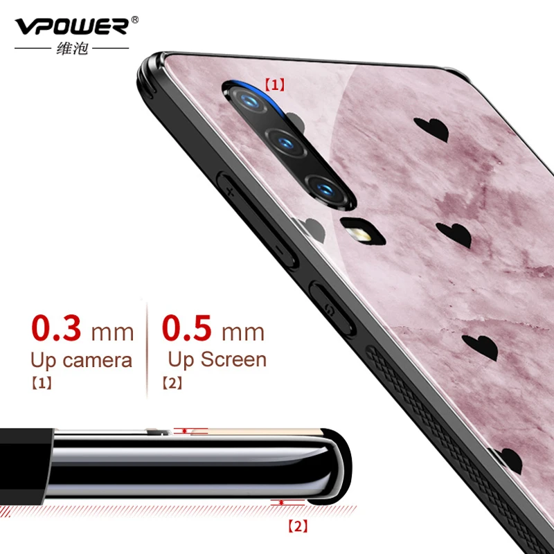 Для Huawei P30 Pro стеклянный чехол 6D узорчатый роскошный модный закаленное стекло