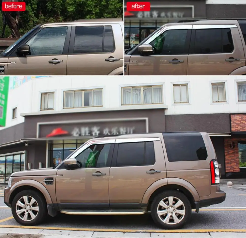 

ABS Chrome plastic Window Visor Vent Shades Sun Rain Guard car accessories For Land Rover LR4 Discovery 4 2014-2016 car styling