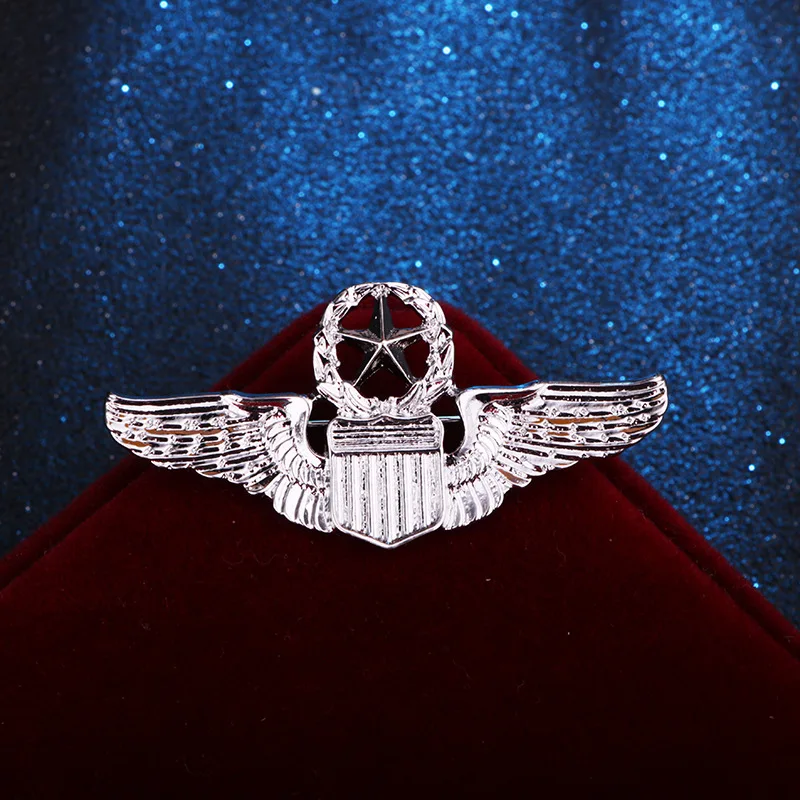 Мода США ВВС Insignia Военная школа полицейский Броши властный пять крыло со звездой нагрудный знак брошь значок Мужские аксессуары