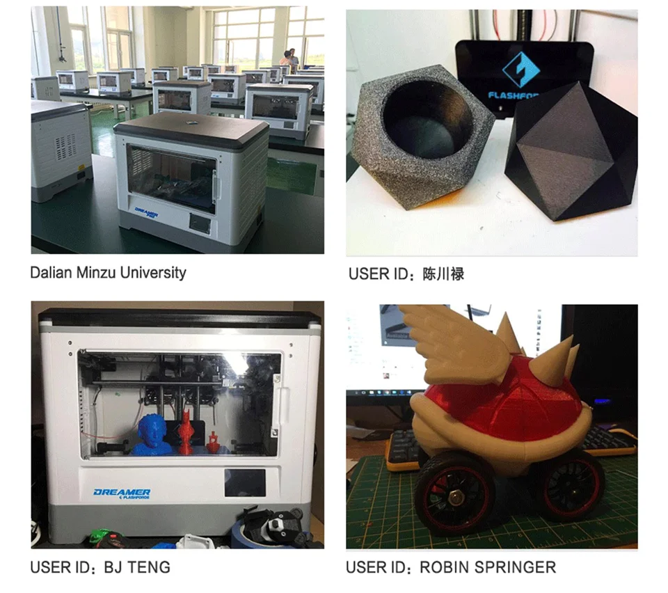 Flashforge 3D принтер Мечтатель Wi-Fi и сенсорный экран с сертификатом CE FCC двойной экструдер полностью Закрытая камера ж / 2 бесплатно золотник
