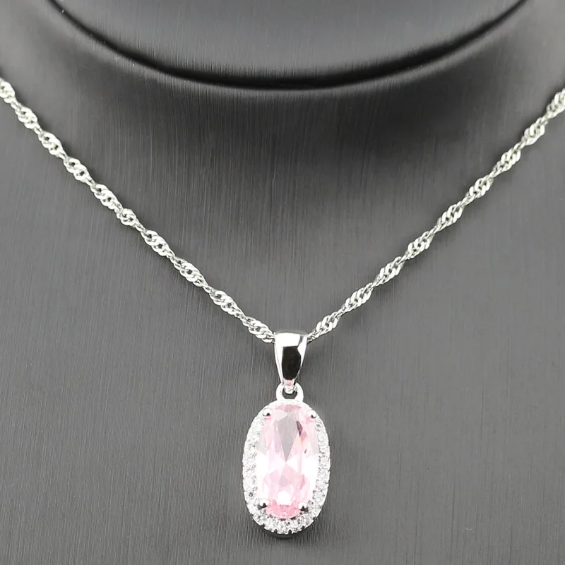 Ювелирные наборы для Для женщин розовый кристалл белый циркон серебро 4 цвета 925