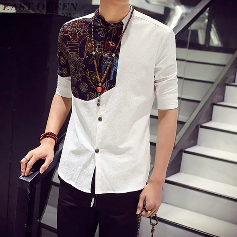 Традиционная китайская одежда для мужчин винтажная мужская белая льняная