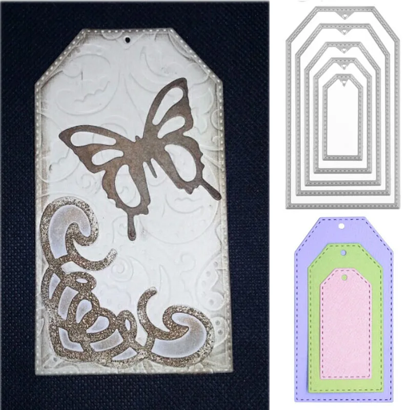 5 шт. квадратные рамы металлические режущие трафареты для декора рукоделия