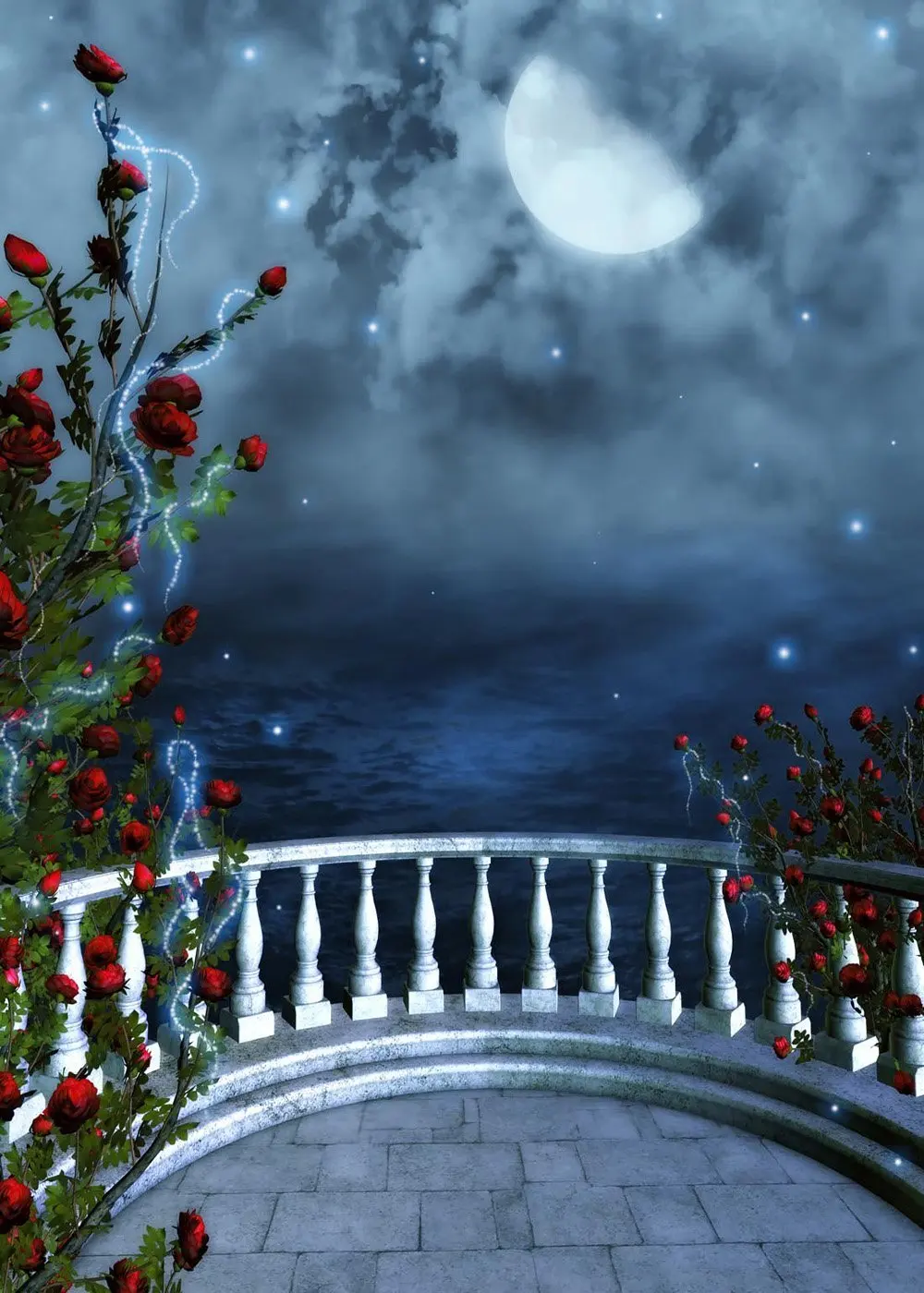 Capisco Vinyl Photography Background Moonlight Rose Fairy Tale Castle Computed Printed Children Backdrops for Photo Studio | Электроника