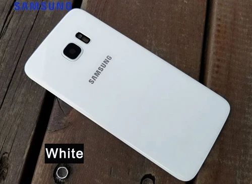 Чехол для задней батареи samsung, задняя крышка для samsung GALAXY S7 Edge, G9350, S7, G9300, задняя крышка для батареи, стеклянный корпус - Цвет: White