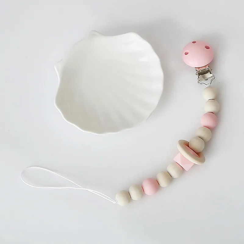 Pink DIY деревянные бусины из силикагеля Детские пустышки игрушки на клипсе Детская Искусство и ремесла для детей реквизит украшения комнаты - Color: Pink