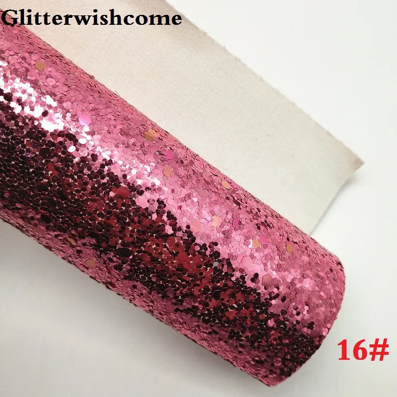16 Glitterwishcome 21X29 см A4 размер винил для бантов, сплошной цвет плоский толстый блеск кожа ткань винил для бантов, GM104A - Цвет: 16