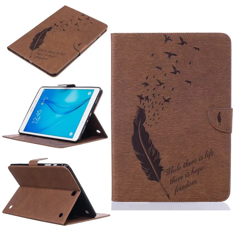 Brown Чехол для samsung Tab A, 9,7 дюймов, T550, T555, роскошный кожаный чехол, складная подставка, чехол для планшета, для T550, SM-T555, SM-P550, P555 - Цвет: Brown