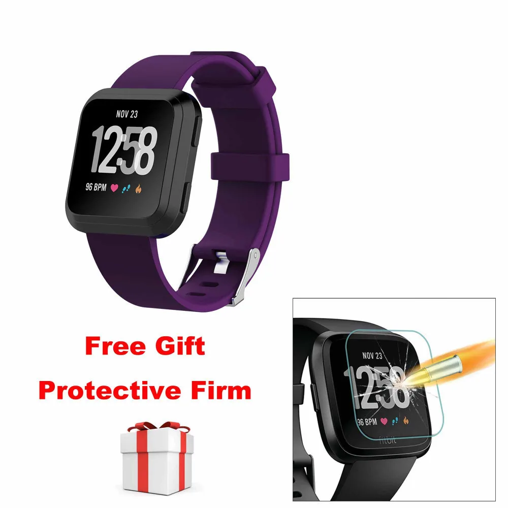 Dark Purple Duszake Replacement Strap For Fitbit Versa/Versa Lite Band Soft Silicone Waterproof Wrist Bracelet Strap For Fitbit Versa Band - Цвет: Dark Purple