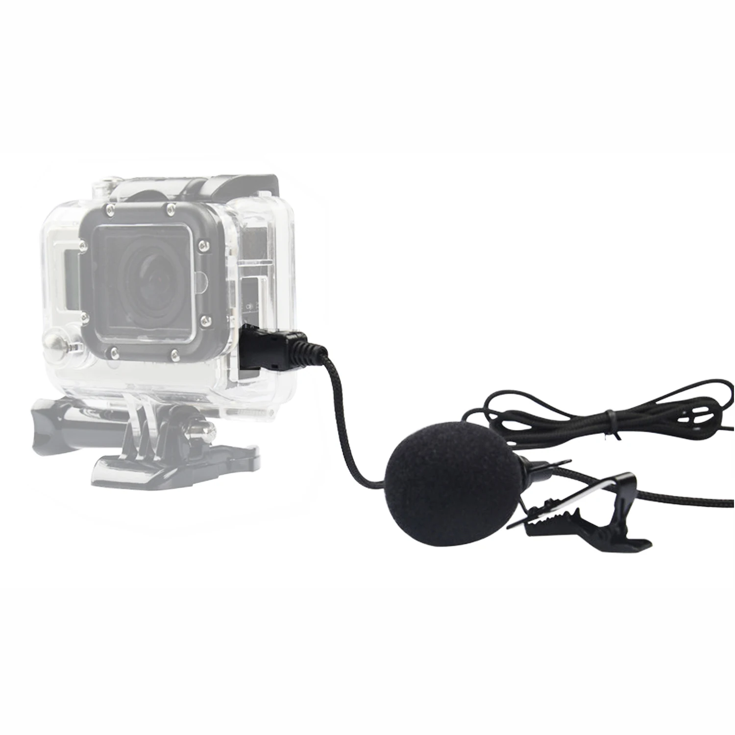 Направленный микрофон Besegad Mini USB с зажимом для воротника камеры Gopro Hero 3 4 Go Pro Hero3 Hero4