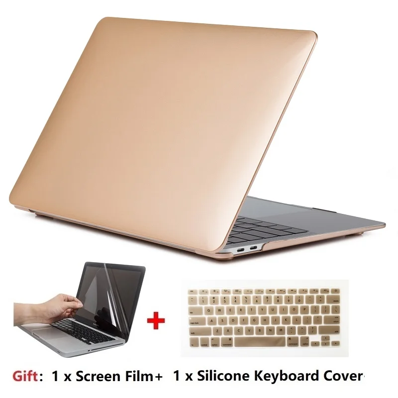 Новый матовый чехол для ноутбука + защита экрана (подарок) клавиатуры Apple Macbook Pro