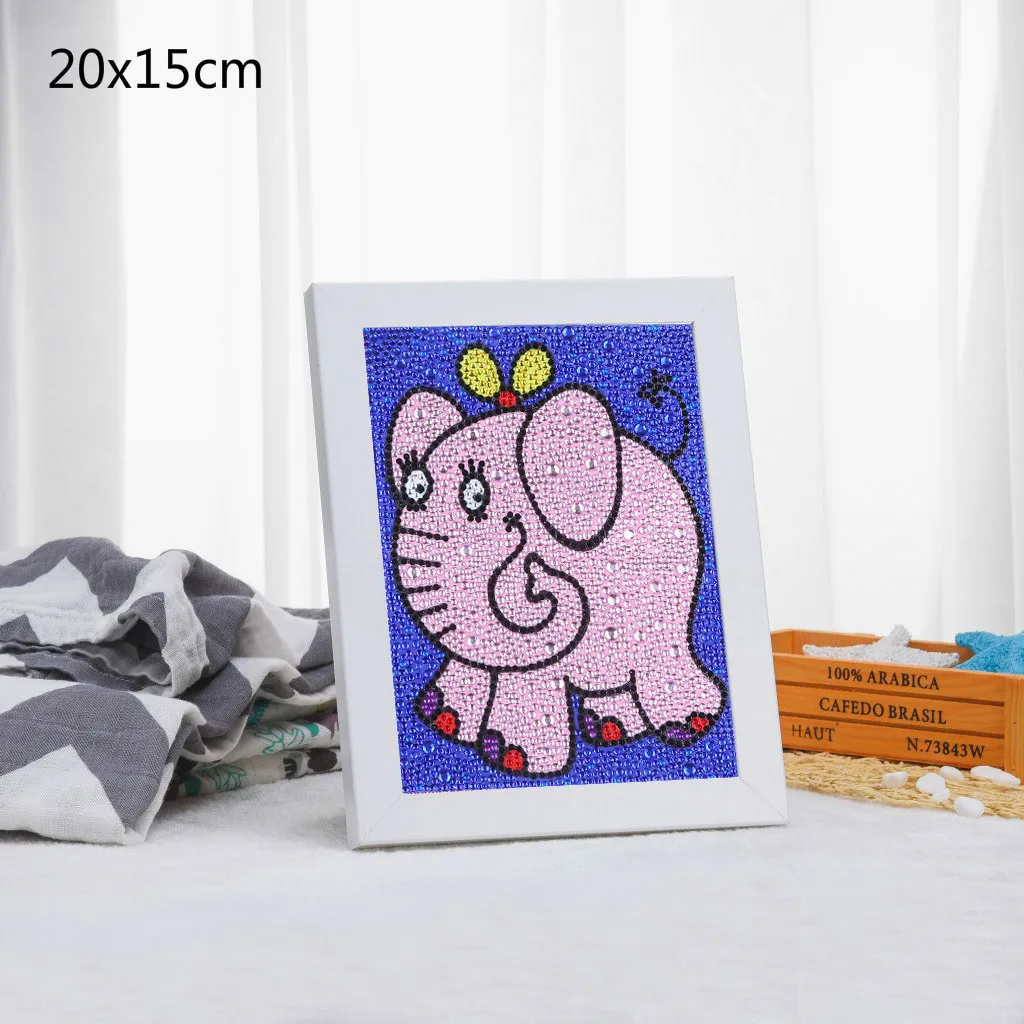 elephant 1 5D DIY Полная Алмазная Картина милые животные алмаз особенной формы вышивка динозавр собака слон для детей игрушка для декорации дома - Цвет: elephant 1