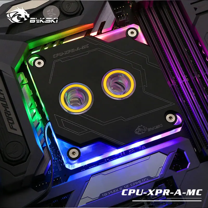 Bykski cpu-XPR-A-MC-V2 RBW RGB Led cpu блок водяного охлаждения для Intel 115x2011 2066 черный