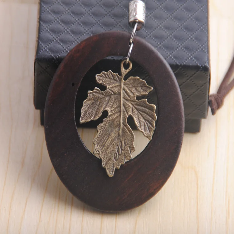 Деревянное ожерелье в стиле хип хоп длинная цепочка на свитер для женщин