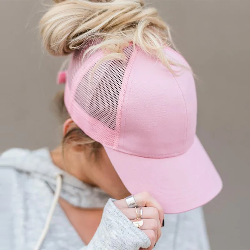 Блестящий конский хвост бейсболка женская грязная булочка Snapback шляпы для