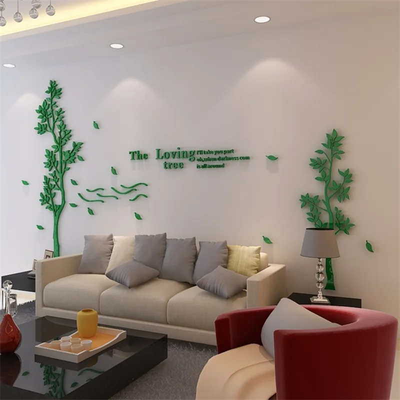 

3D Tree Wall Stickers Art Wall Decor Decal For Living Room TV Background Bedroom Wallpaper Modern Sticker Mural Acrylic 3 Colors
