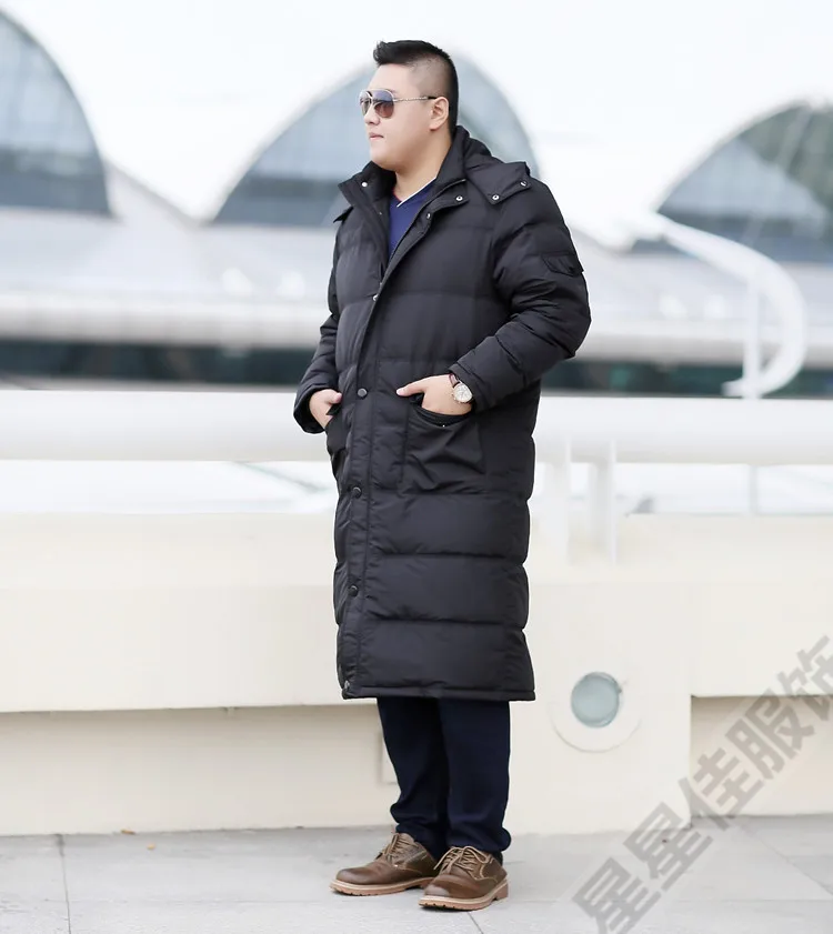 Плюс 12XL 10XL 8XL 6XL Новое поступление х-Длинная утепленная пуховая куртка мужская брендовая одежда однотонная теплая куртка с капюшоном 90% белая куртка на утином пуху